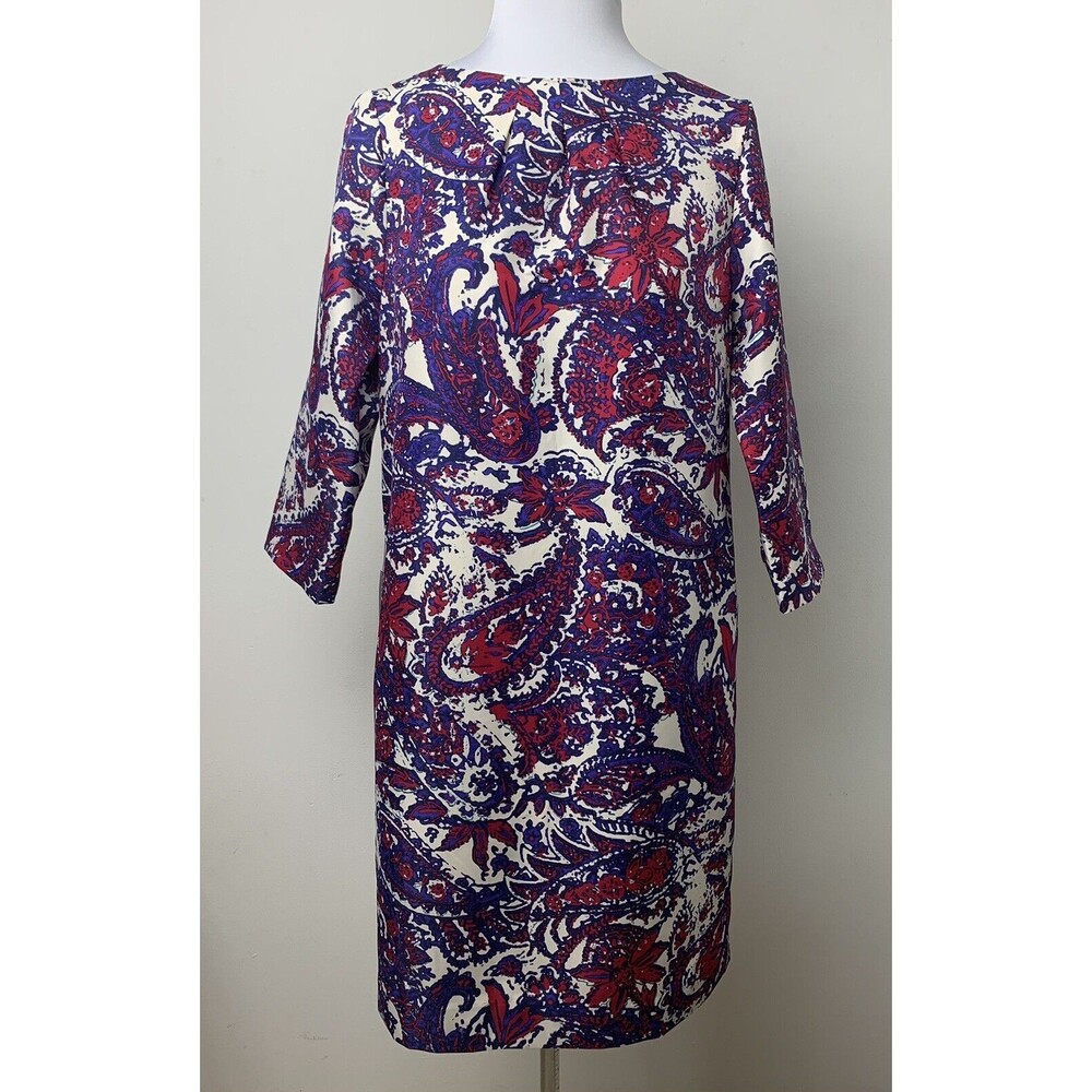The Limited Women’s Small Multicolored Paisley Print Shift Dress 3/4 Sleeves